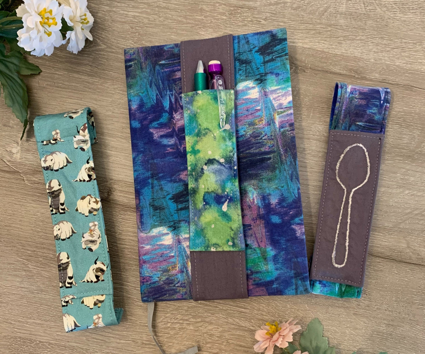 Customizable Pen Holder Pouch for Journals, Notebook Accessory, Cotton Elastic Pencil Band