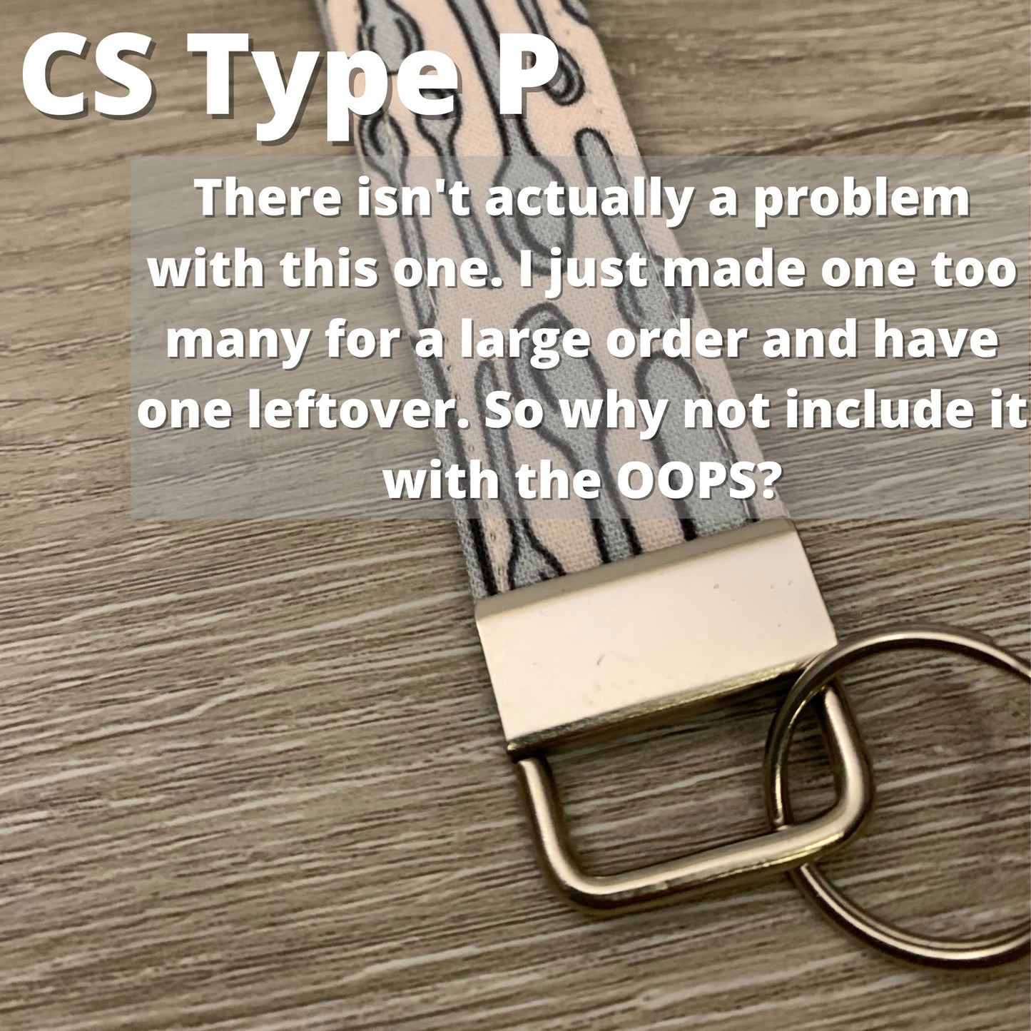 OOPS Spoonie Cotton Customizable Key Fob Wristlet, Chronic Illness Keychain Lanyard