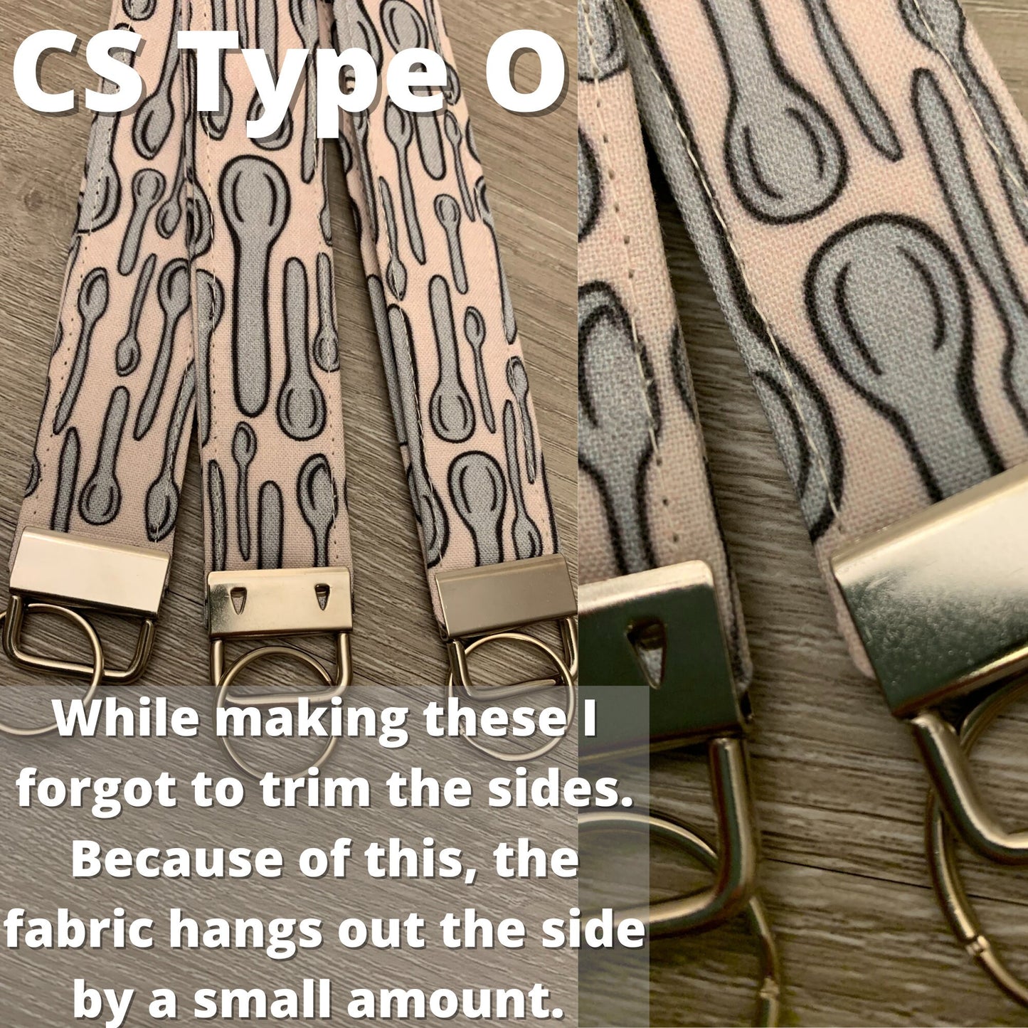 OOPS Spoonie Cotton Customizable Key Fob Wristlet, Chronic Illness Keychain Lanyard