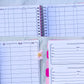 Several pages are shown. At the top is 2 pages of a medication tracker. It has columns labeled medications, dose, reason, effects, did it work, when. It is the same for both sides but the right says name instead of medications. The bottom left image is a box with columns that say test, result date. The bottom right photo is 3 boxes with lines for writing that say provider, diagnosis, phone, fax, address, and 3 lines for notes.
