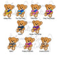 More awareness ribbon bears are shown on this page, these are the ones with 2 colors or different patterns.