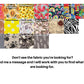 17 more fabric options are shown in pinks, yellows, rainbows, greys, and other. A note says don't see the fabric you're looking for? Send me a message and I will work with you to find what you are looking for.